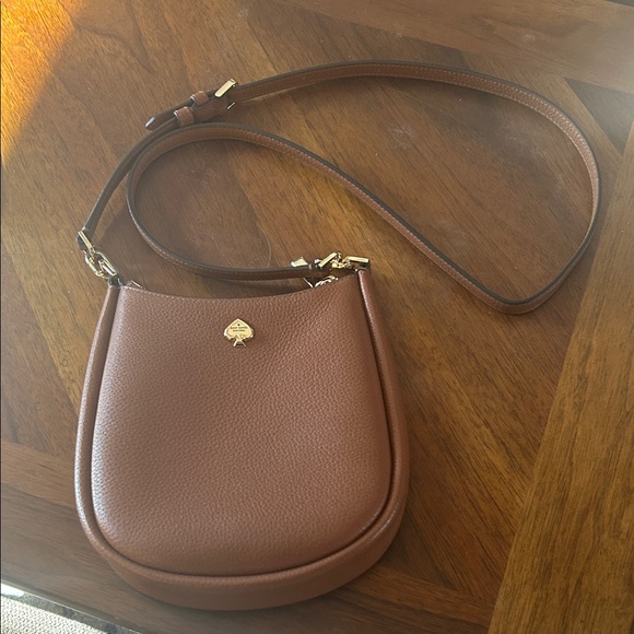 kate spade Handbags - kate spade Brown Pebbled Leather Saddle Crossbody with Gold Accents